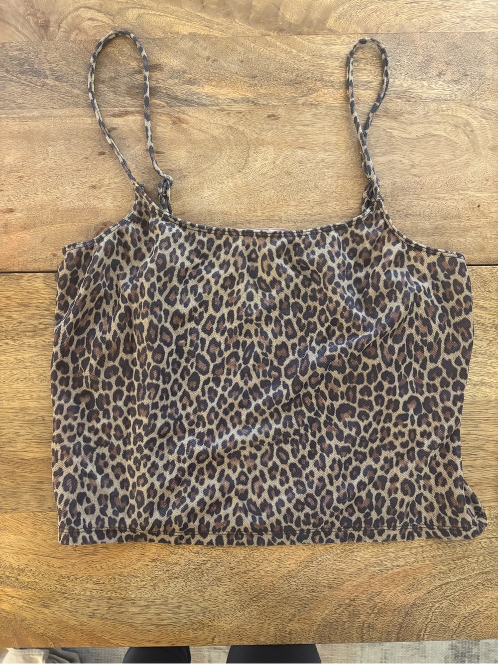 Victorian Secret Vintage Leopard Print Spaghetti Strap Crop Top - Brown